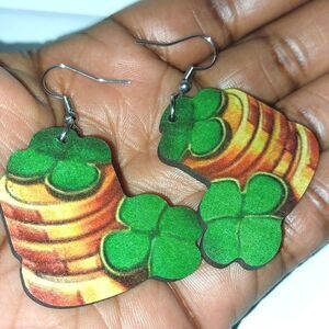 Super cute St Patrick's lucky green earrings